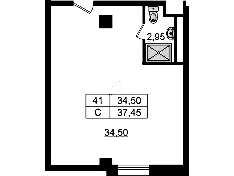 Квартира студия 38.13 м², 8/9 эт., Апарт-отель «Апарт отель Well»
